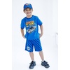 image:imageHot Wheels Ringer TShirt French Terry Shorts and Baseball Hat 3 Piece Outfit Set Toddler to Big Kid Sizes 2T  1012Blue