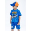 image:imageHot Wheels Ringer TShirt French Terry Shorts and Baseball Hat 3 Piece Outfit Set Toddler to Big Kid Sizes 2T  1012Blue