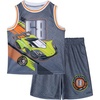 image:imageHot Wheels Boys Athletic 2Piece Tank Top and Shorts Set Toddler to Big KidGray  Orange