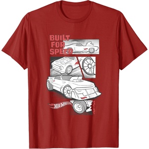 image:imageHot Wheels  Built for Speed Comic Panels TShirtCranberry Red