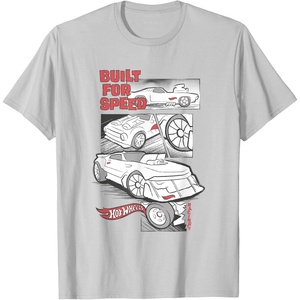 image:imageHot Wheels  Built for Speed Comic Panels TShirtSilver Grey