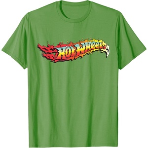 image:imageHot Wheels  Comic Book Fire Logo TShirtGrass Green