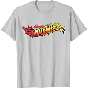 image:imageHot Wheels  Comic Book Fire Logo TShirtSilver Grey
