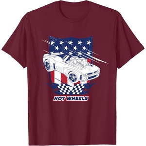 image:imageHot Wheels  Patriotic American Flag 4th of July TShirtBurgundy