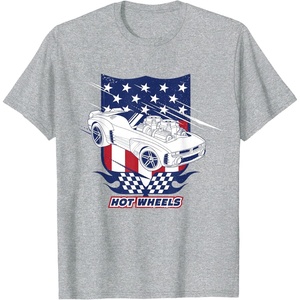 image:imageHot Wheels  Patriotic American Flag 4th of July TShirtHeather Grey