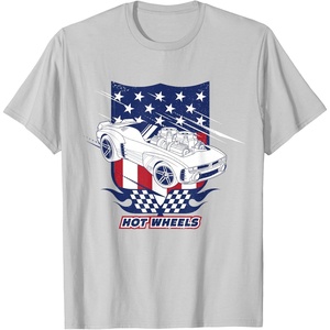 image:imageHot Wheels  Patriotic American Flag 4th of July TShirtSilver Grey