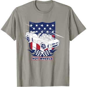 image:imageHot Wheels  Patriotic American Flag 4th of July TShirtSlate Grey