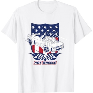 image:imageHot Wheels  Patriotic American Flag 4th of July TShirtWhite
