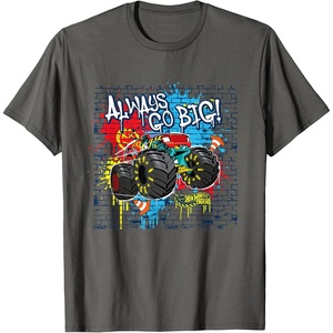 image:imageHot Wheels Monster Trucks  Always Go Big Spray Paint Wall TShirtAsphalt Grey