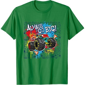 image:imageHot Wheels Monster Trucks  Always Go Big Spray Paint Wall TShirtKelly Green