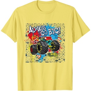 image:imageHot Wheels Monster Trucks  Always Go Big Spray Paint Wall TShirtLemon Yellow