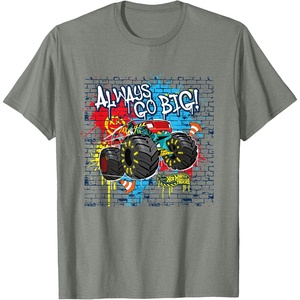 image:imageHot Wheels Monster Trucks  Always Go Big Spray Paint Wall TShirtOlive Heather