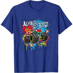 image:imageHot Wheels Monster Trucks  Always Go Big Spray Paint Wall TShirtRoyal Blue