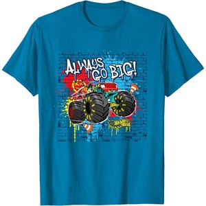 image:imageHot Wheels Monster Trucks  Always Go Big Spray Paint Wall TShirtSapphire Blue