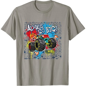 image:imageHot Wheels Monster Trucks  Always Go Big Spray Paint Wall TShirtSlate Grey
