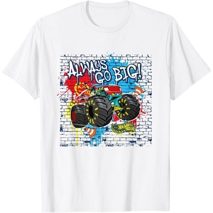 image:imageHot Wheels Monster Trucks  Always Go Big Spray Paint Wall TShirtWhite