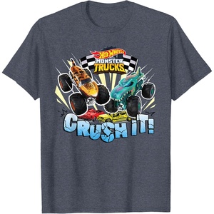 image:imageHot Wheels Monster Trucks  Crush It TShirtHeather Blue