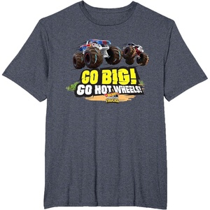 image:imageHot Wheels Monster Trucks  Go Big Go Hot Wheels TShirtHeather Blue