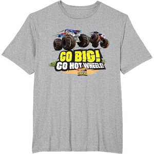 image:imageHot Wheels Monster Trucks  Go Big Go Hot Wheels TShirtHeather Grey