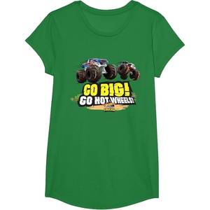 image:imageHot Wheels Monster Trucks  Go Big Go Hot Wheels TShirtKelly Green