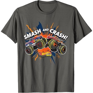 image:imageHot Wheels Monster Trucks  Smash and Crash TShirtAsphalt Grey