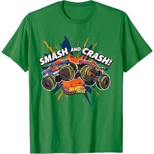 image:imageHot Wheels Monster Trucks  Smash and Crash TShirtKelly Green