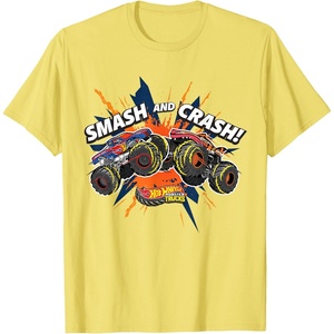 image:imageHot Wheels Monster Trucks  Smash and Crash TShirtLemon Yellow