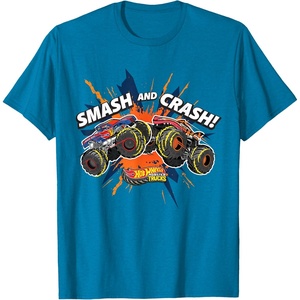 image:imageHot Wheels Monster Trucks  Smash and Crash TShirtSapphire Blue