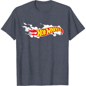 image:imageHot Wheels Smoke Flag Logo TShirtHeather Blue