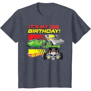 image:imageKids Hot Wheels Its My Birthday TShirtHeather Blue