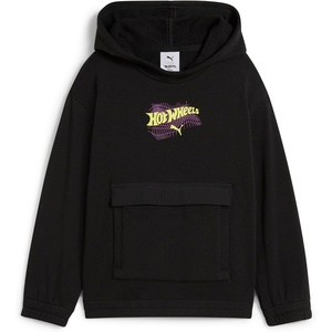 image:imagePUMA Boys Logo Pullover Hoodie Fleece Sweatshirt Large Front PocketBlack  Hot Wheels