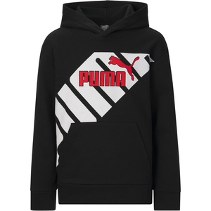 image:imagePUMA Boys Logo Pullover Hoodie Fleece Sweatshirt Large Front PocketBlackRed