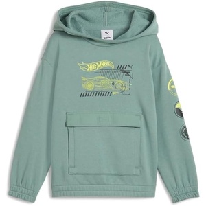 image:imagePUMA Boys Logo Pullover Hoodie Fleece Sweatshirt Large Front PocketGreen Moon  Hot Wheels