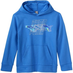 image:imagePUMA Boys Logo Pullover Hoodie Fleece Sweatshirt Large Front PocketHyperlink Blue