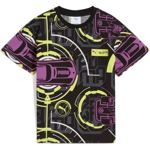 image:imagePUMA boys Short Sleeve Cotton Graphic Tshirt CrewneckBlack  Hot Wheels