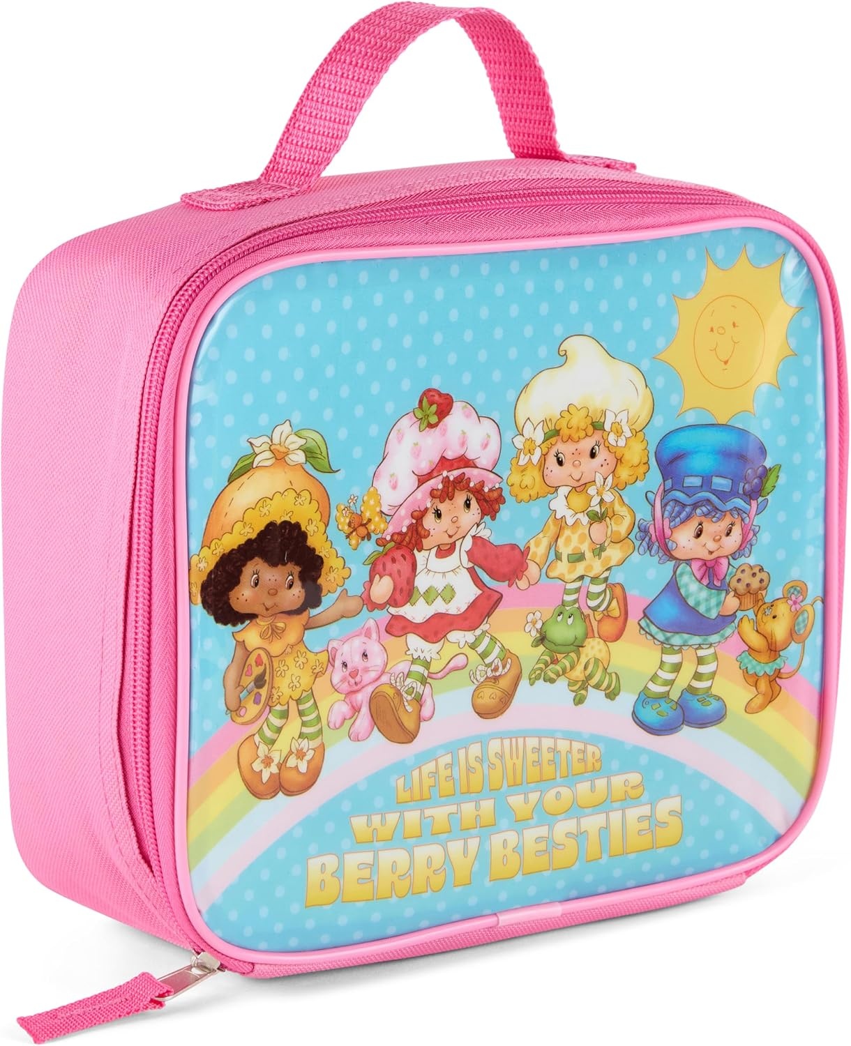 image:imageHot Wheels Speed Club Insulated Lunch Box Full Zip Around Lunch Tote Bag for Hot and Cold Food Racing Design MulticoloredStrawberry Shortcake