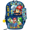 image:imageAI ACCESSORY INNOVATIONS Hot Wheels Burning Rubber 5 Piece Backpack Set for Boys Featuring Turbo Charged Race Cars Kids School Bag BlueNavy Mario