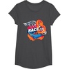 image:imageHot Wheels  You Make My Heart Race Orange Heart Loop TShirtDark Heather Grey
