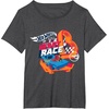 image:imageHot Wheels  You Make My Heart Race Orange Heart Loop TShirtDark Heather Grey