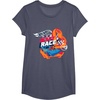 image:imageHot Wheels  You Make My Heart Race Orange Heart Loop TShirtHeather Blue