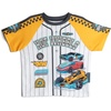 image:imageHot Wheels Athletic Mesh Baseball Jersey TShirt and Shorts Outfit Set Toddler to Big Kid Sizes 2T  1012Golden Yellow  Gray