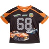 image:imageHot Wheels Mesh Vneck TShirt and French Terry Jogger Pants Outfit Set Toddler to Little Kid Sizes 2T  78Dark Gray  Orange