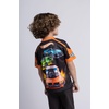 image:imageHot Wheels Mesh Vneck TShirt and French Terry Jogger Pants Outfit Set Toddler to Little Kid Sizes 2T  78Dark Gray  Orange