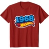 image:imageHot Wheels UnisexAdults Kids Classic Vintage TShirt Black Short Sleeve Crew Neck TShirt Letter PrintCranberry Red