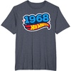 image:imageHot Wheels UnisexAdults Kids Classic Vintage TShirt Black Short Sleeve Crew Neck TShirt Letter PrintHeather Blue
