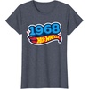 image:imageHot Wheels UnisexAdults Kids Classic Vintage TShirt Black Short Sleeve Crew Neck TShirt Letter PrintHeather Blue