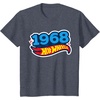 image:imageHot Wheels UnisexAdults Kids Classic Vintage TShirt Black Short Sleeve Crew Neck TShirt Letter PrintHeather Blue