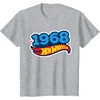 image:imageHot Wheels UnisexAdults Kids Classic Vintage TShirt Black Short Sleeve Crew Neck TShirt Letter PrintHeather Grey