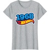 image:imageHot Wheels UnisexAdults Kids Classic Vintage TShirt Black Short Sleeve Crew Neck TShirt Letter PrintHeather Grey