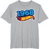 image:imageHot Wheels UnisexAdults Kids Classic Vintage TShirt Black Short Sleeve Crew Neck TShirt Letter PrintHeather Grey
